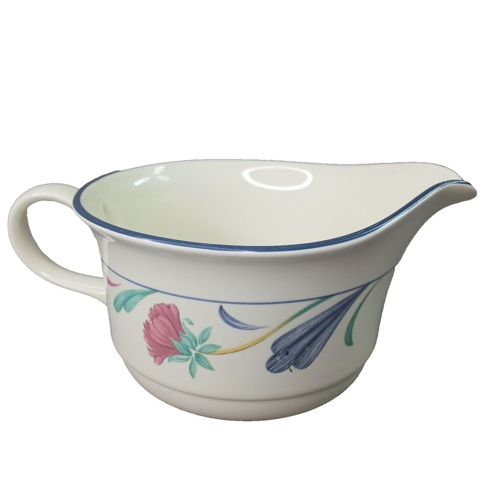 Lenox Poppies on Blue Open Sauce Gravy Boat 4 7/8" Discontined Vintage USA #1
